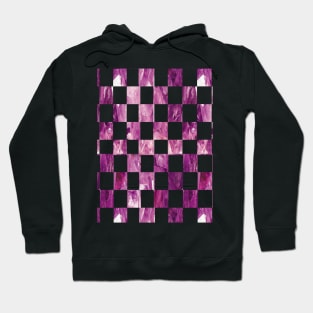 Purple Checkered Pattern, Geometric Abstract Design Hoodie